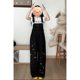 Large size American personalized embroidered denim overalls for women 2025 new loose and versatile slim casual jumpsuits