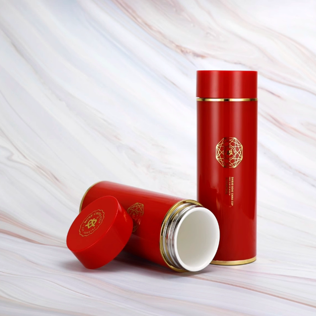 Hong Kong Shibao Ceramic Insulated Cup Gift Bone China Liner Stainless Steel Vacuum Men's and Women's Business Office Tea Cup