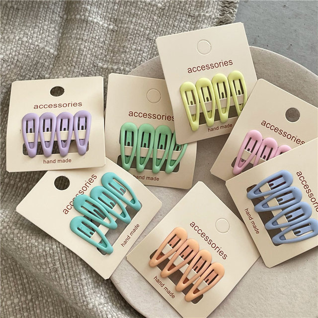 Small cute cream color mini water drop BB clip bang clip Korean style children's hair clip broken hair bang clip