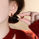 Red double-sided love earrings for women 2025 new style earrings, light luxury and high-end, unique earrings suitable for round faces