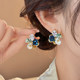 Retro flower crystal pearl earrings for women high-end light luxury earrings 2025 new style unique and beautiful autumn and winter earrings