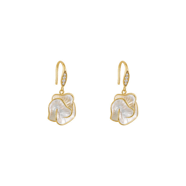 Camellia earrings for women with niche light luxury temperament high-end earrings 2025 new popular unique earrings earrings