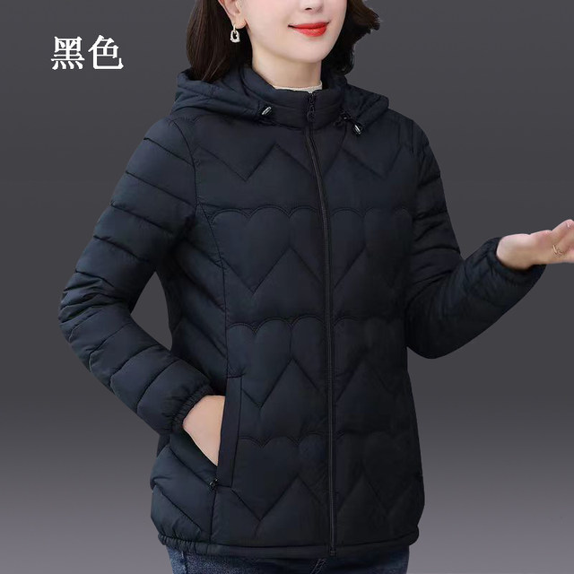 Cotton coat for women 2025 new winter thin hooded down cotton jacket mother outfit slim large size cotton jacket jacket