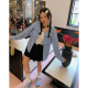 Dazi gold large-screw black ear sweater jacket for women's spring and autumn 2025 new Korean large-size outer knitted sweater