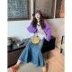 Dazi gold large diamond diamond denim skirt women's 2025 new spring high waist large size fat mm fish tail skirt long skirt