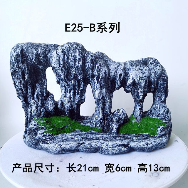 Simulation fake mountain stone home decoration desktop ornaments gardening green plants small ecological bonsai fish tank landscaping ornaments
