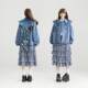 KEIKO Huayang New Chinese Cloud Shoulder Denim Jacket Women's 25 Autumn Bow Ribbon Ribbon Decorated Loose Jacket Top