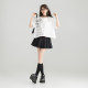 KEIKO [Anti-exposed] Shell embroidered black pleated skirt 25 summer commuting high waist A-line slim short skirt