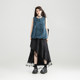 KEIKO Sweet and Salt Flower Bud-shaped Sleeveless Top for Women 25 Summer Bow Lick Flower Light Denim Vest
