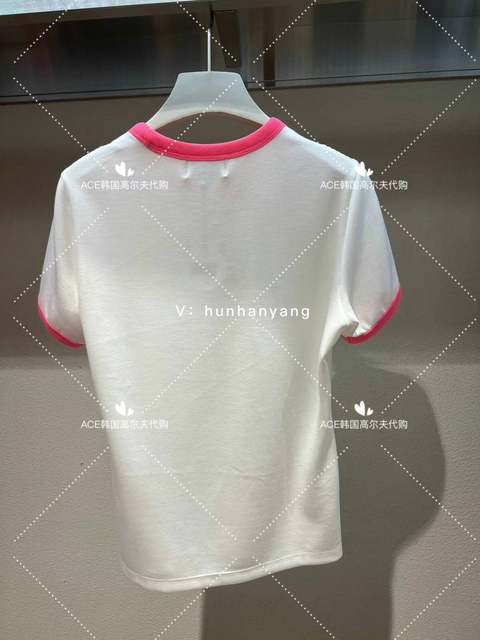 Waac Women's Golf Clothing 24 Summer Discounts All-match Casual Sports Slim Breathable Round Neck Short Sleeve Top
