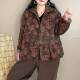 Fried color ethnic style full print plus cotton jacket fashionable casual double pocket warm cotton jacket J22 23#