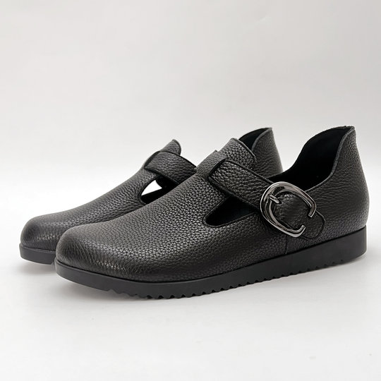 
Cabinet Ya's women's shoes genuine leather Birkenstock shoes flat belt buckle lazy shoes single shoes Velcro soft surface soft sole loafers