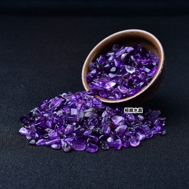 Natural deep amethyst gravel Uruguay deep amethyst degaussing stone bracelet purification degaussing stone inlaid with small particles