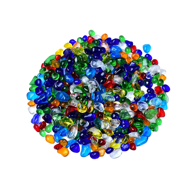 Colorful glass gravel, glass fish tank, stone landscaping stone ornaments, crystal diy material for manza gemstone jewelry