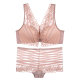 Large size beautiful front buckle bra without steel rings gathering thick adjustment sexy lace underwear women's thin suit