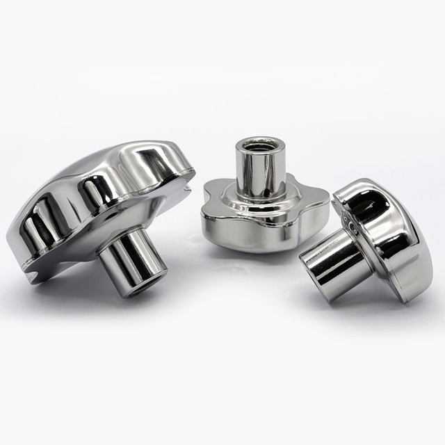 Stainless steel plum blossom handle hollow hand screw nut blind hole handwheel star handle mirror machine tool hexagonal round nut