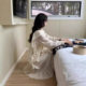 
High-end French V-neck long-sleeved dress for women in spring and autumn 2025 new loose slim casual temperament long skirt