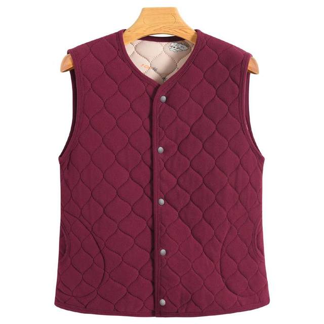 Middle-aged mother's velvet vest, autumn and winter new style, elderly ladies' quilted vest, thickened warm vest for inside and outside wear