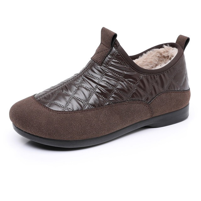 Snow boots for women 2024 new winter plus velvet thickened warm and non-slip one-step mother cotton boots old Beijing cotton shoes