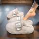 Counter Baotou furry slippers for women for autumn and winter outer wear 2025 new Internet celebrity popular thick-soled platform plush slippers