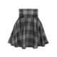 2024 spring and autumn new girl feels dark gray lattice high waist strap big band skirt short skirt wild tide female
