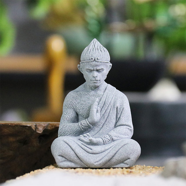 Simulation fighting holy Buddha ornaments gardening rockery flower bonsai micro landscape fish tank landscaping the Great Sage Sun Wukong Buddha statue