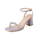 High heels for women and thick heels for men 2025 summer new design niche light purple open toe strap sandals