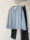 American style unique and thin sweatshirt jacket for women's spring and autumn gray heavy embroidered design baseball uniform