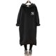 Fat MM winter velvet loose mid-length dress for women 300Jin [Jin equals 0.5kg] 240 large size women's half turtleneck hooded sweatshirt