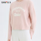 Sanfu Sweater 2025 Winter English Embroidered Round Neck Fit Fashionable Temperament Top Women's 493185