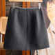 2025 Spring and Autumn New Fat MM High Waist A-line Short Skirt Large Size Fashionable Slim Woolen Strap Lined Hip Skirt Trendy
