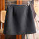2025 Spring and Autumn New Fat MM High Waist A-line Short Skirt Large Size Fashionable Slim Woolen Strap Lined Hip Skirt Trendy
