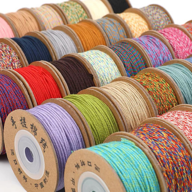 
Tibetan hand-rolled cotton thread Buddha beads and cultural toy bracelets Bodhi Vajra 1.2mm beaded rope colorful tassel braided wear-resistant