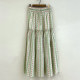 South Korea Chic Summer Summer High -waisted high -waisted high -waisted lean lace -ups stitching large swinged floral skirt women