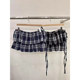 Liangliang's double-layer ruffle plaid skirt for women in spring and summer new retro age-reducing side lace-up layered skirt