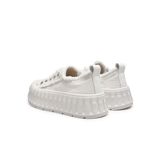 Red Dragonfly Cookies Canvas Shoes Women's Spring and Autumn New Women's Shoes All-match Thick Sole Sponge Cake Shoes Fashion White Shoes Casual