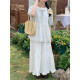 Step into the Milky Way Japanese sweet white fungus design cake skirt elastic waist mid-length A-line skirt summer