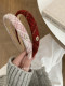 suzyacc kr festive atmosphere red plaid headband for women 2025 new French retro high-end headband