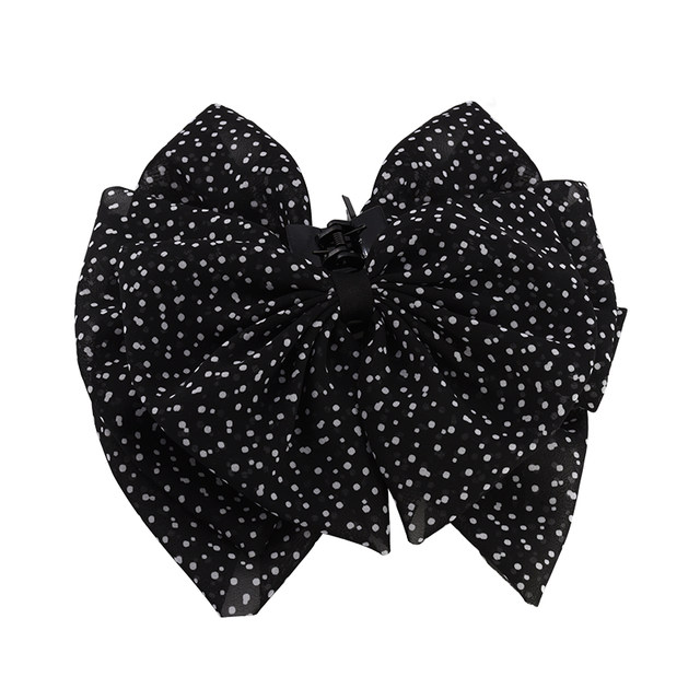 
suzyacc kr atmospheric polka dot chiffon bow hair clip for women 2025 new style back head hair clip