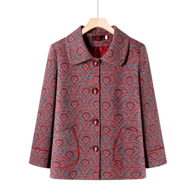 
Middle-aged and elderly autumn clothes for female grandma clothes for spring and autumn coats for 60 years old 70 years old lady mother clothes for fashionable lapel tops
