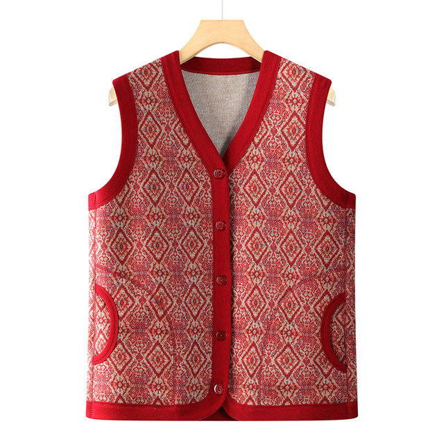 
Middle-aged and elderly women's clothing 2025 new autumn vest grandma's outer vest mother's vest vest old lady's vest