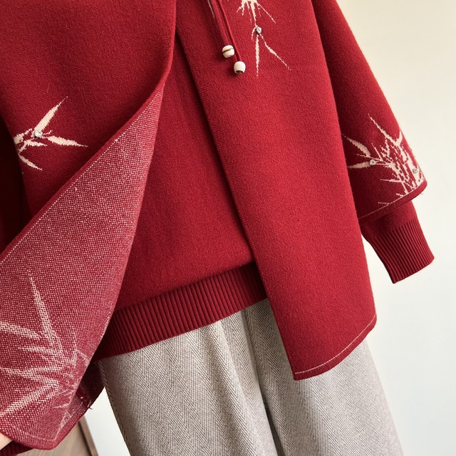 New Chinese style autumn new mother's clothing with inner jacket, two-piece winter temperament national style sweater set for middle-aged and elderly women