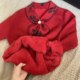 Fashionable and Western-style mother's clothing autumn and winter sweaters scarf collar tops middle-aged and elderly women's all-in-one velvet warm sweater