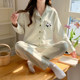 Autumn and winter air cotton confinement clothes spring and autumn pure cotton February 3 postpartum pregnant women pajamas breastfeeding and breastfeeding
