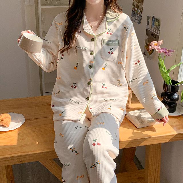 Autumn and winter air cotton confinement clothes spring and autumn pure cotton February 3 postpartum pregnant women pajamas breastfeeding and breastfeeding