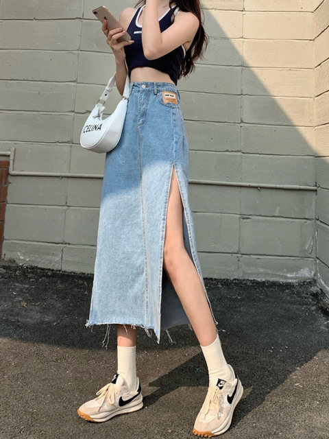 
Women's 2025 Spring and Autumn New High Waist A-line Mid-Length High Street Hip Skirt