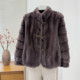 Middle-aged and elderly mothers' autumn and winter noble fur all-in-one coats, middle-aged women's winter warm and fashionable mink velvet coats