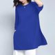 Top ladies mid-length loose 7-quarter sleeve T-shirt black celebrity internet celebrity Korean version summer solid color large size female fat mm