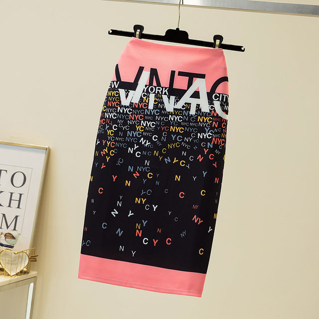 Palace printed women's pencil skirt skirt skirt hip skirt
