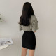 Black high waist skirt for women summer 2024 new ol professional style elastic hip skirt tight sexy one step short skirt